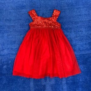 Red sequin dress